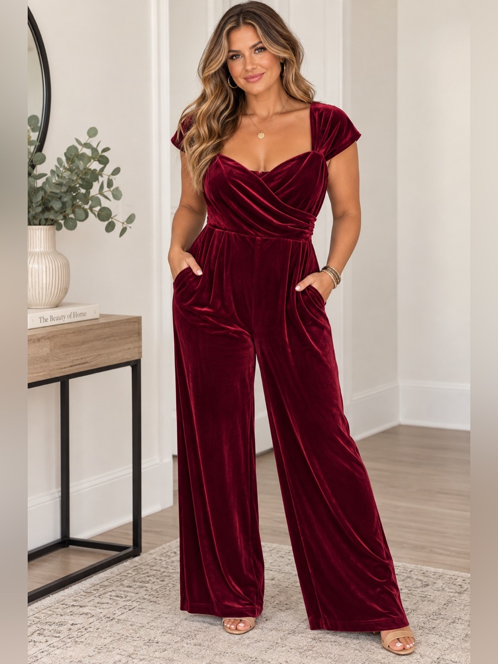 Cider Velvet jumpsuit - Burgundy